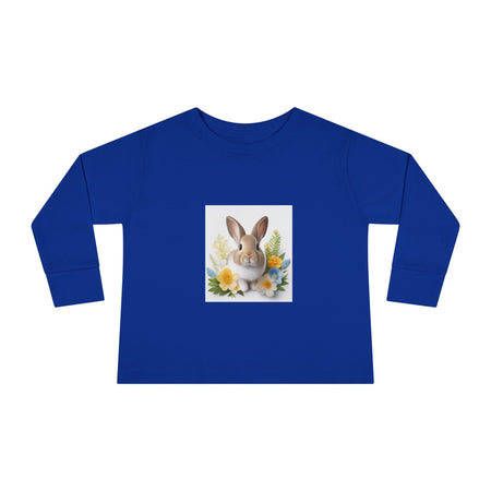 Adorable Comfort: Custom Bunny Toddler Long-Sleeve Tee 2T / Royal Kids clothes