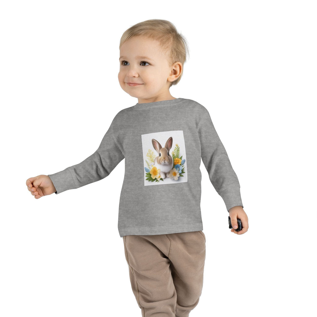 Adorable Comfort: Custom Bunny Toddler Long-Sleeve Tee Kids clothes