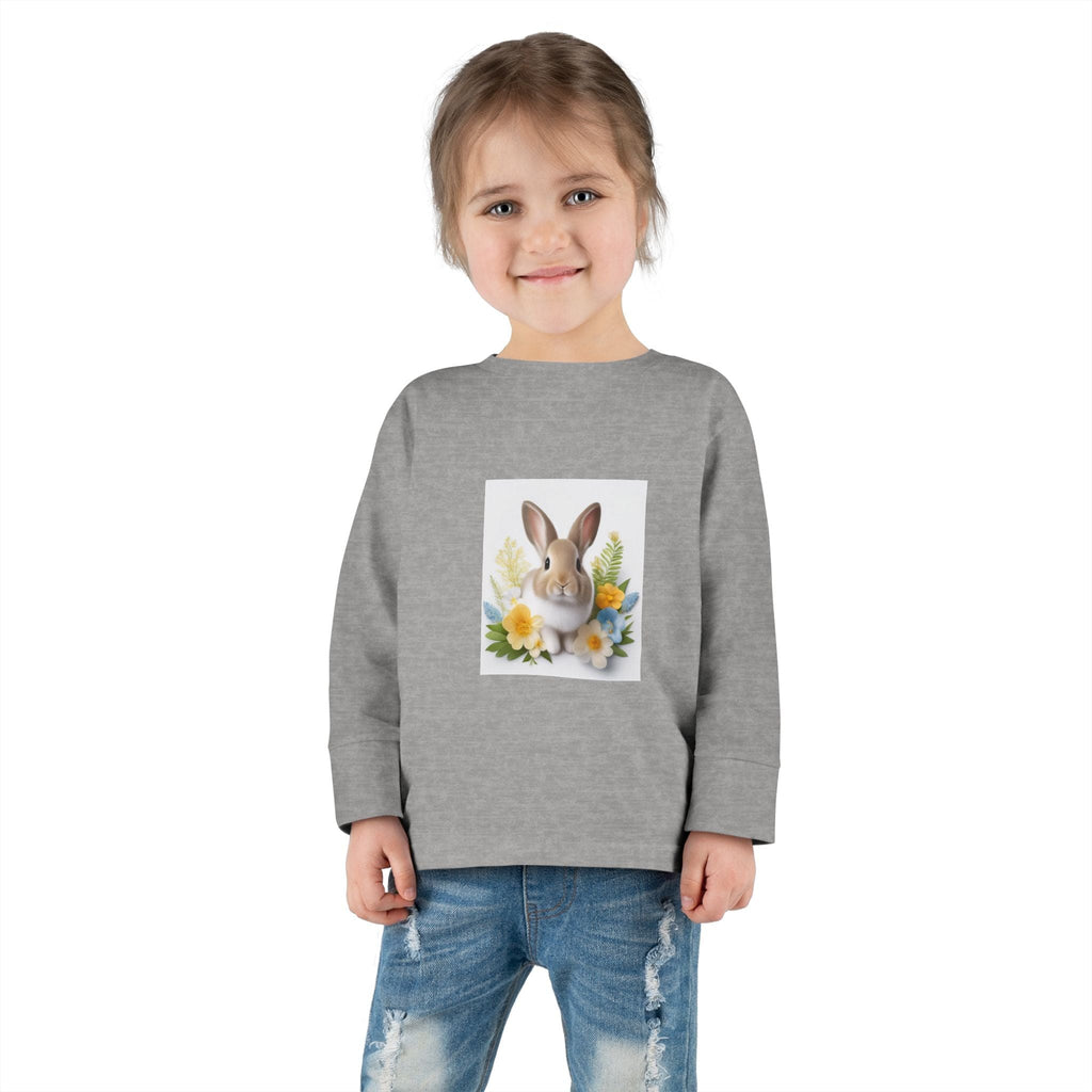 Adorable Comfort: Custom Bunny Toddler Long-Sleeve Tee Kids clothes