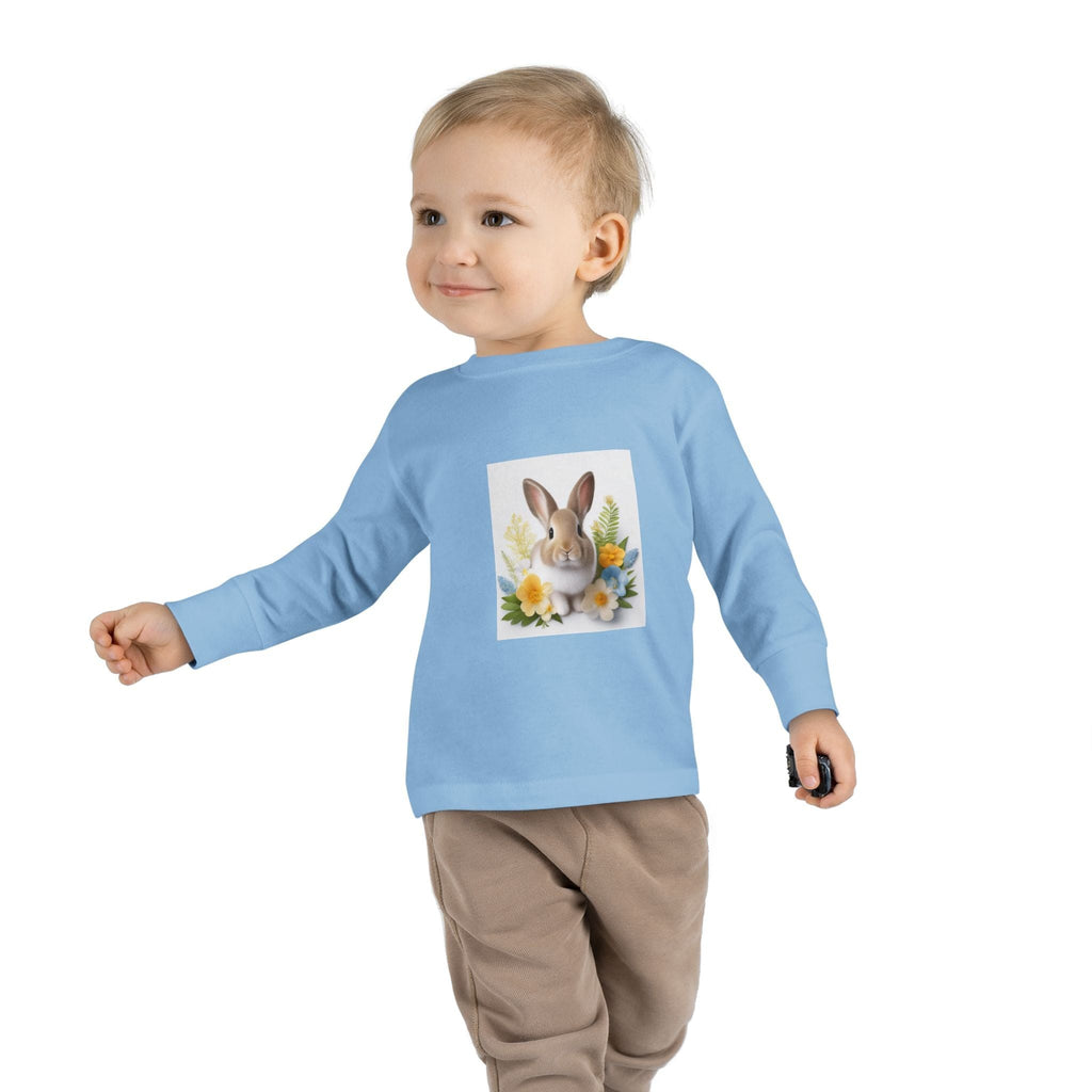 Adorable Comfort: Custom Bunny Toddler Long-Sleeve Tee Kids clothes