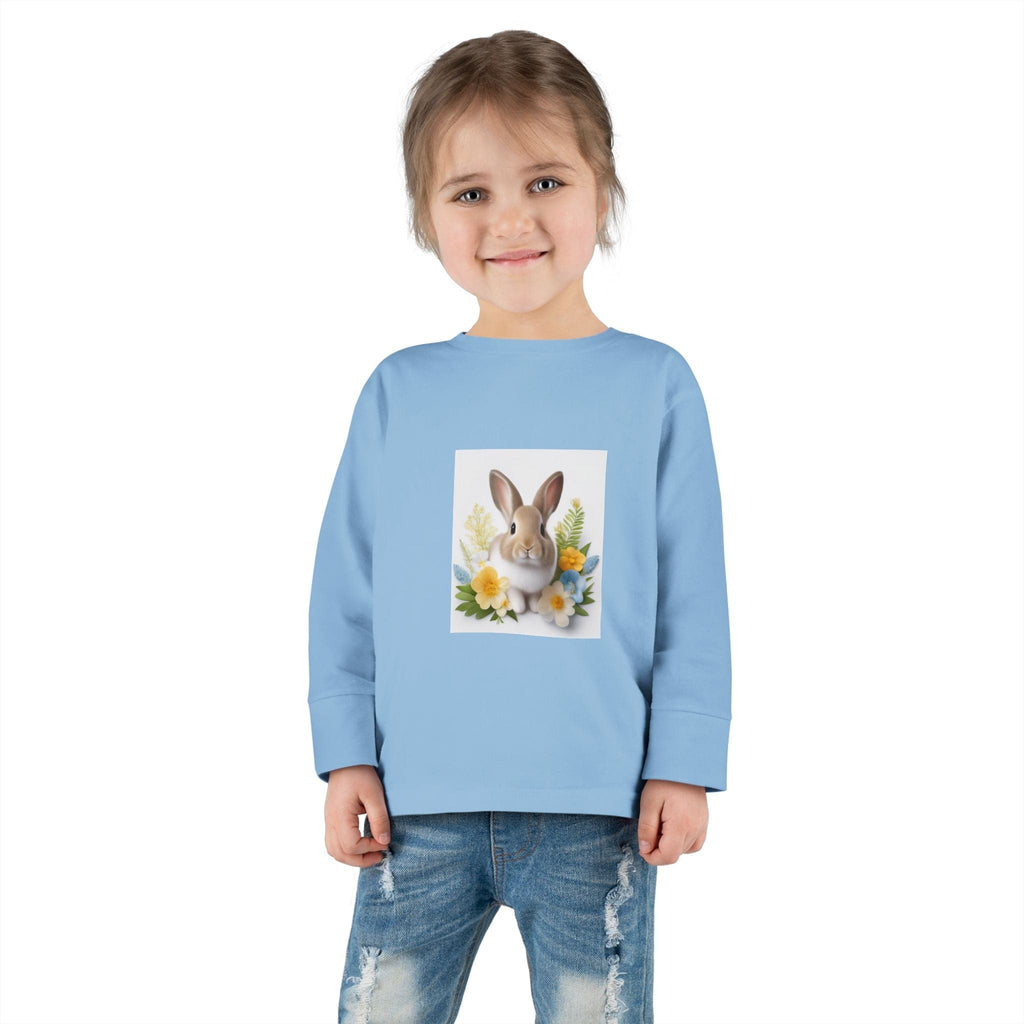 Adorable Comfort: Custom Bunny Toddler Long-Sleeve Tee Kids clothes