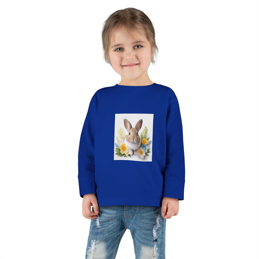 Adorable Comfort: Custom Bunny Toddler Long-Sleeve Tee Kids clothes