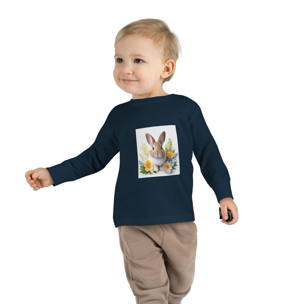 Adorable Comfort: Custom Bunny Toddler Long-Sleeve Tee Kids clothes