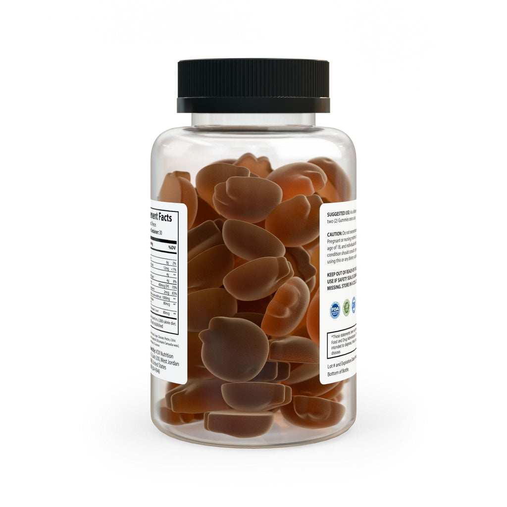 Apple Cider Vinegar Gummies (60 Gummies) Clear bottle + black cap / Multiple Fruits / 60 Gummies (vegan) Food Supplements