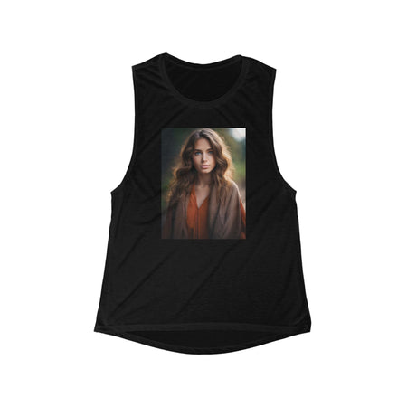 "Autumn Muse" Women’s Flowy Scoop Muscle Tank Black / S Tank Top