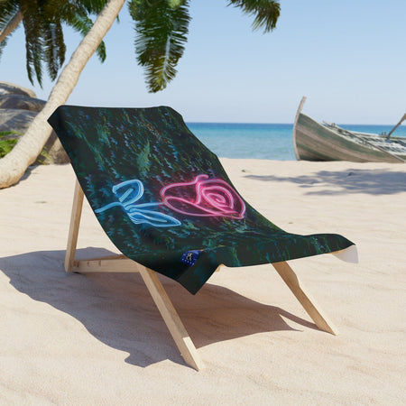 Bloom in Style: UCCA Neon Rose Beach Towel Home Decor