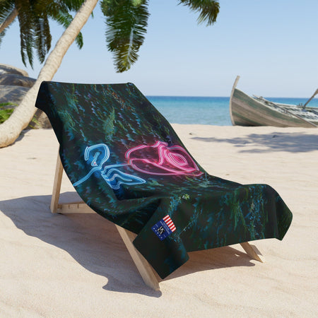 Bloom in Style: UCCA Neon Rose Beach Towel Home Decor