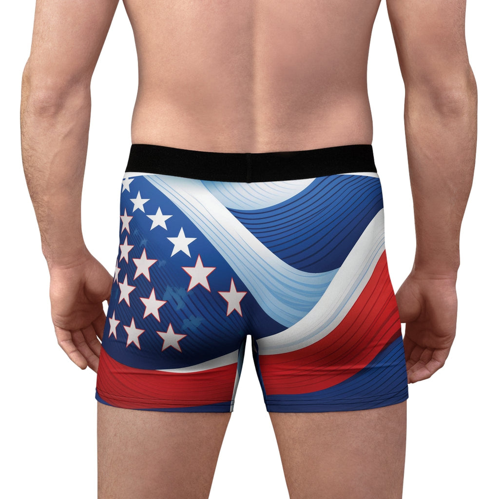 Bold & Brave – Men’s Stars & Stripes-Inspired Boxer Briefs All Over Prints