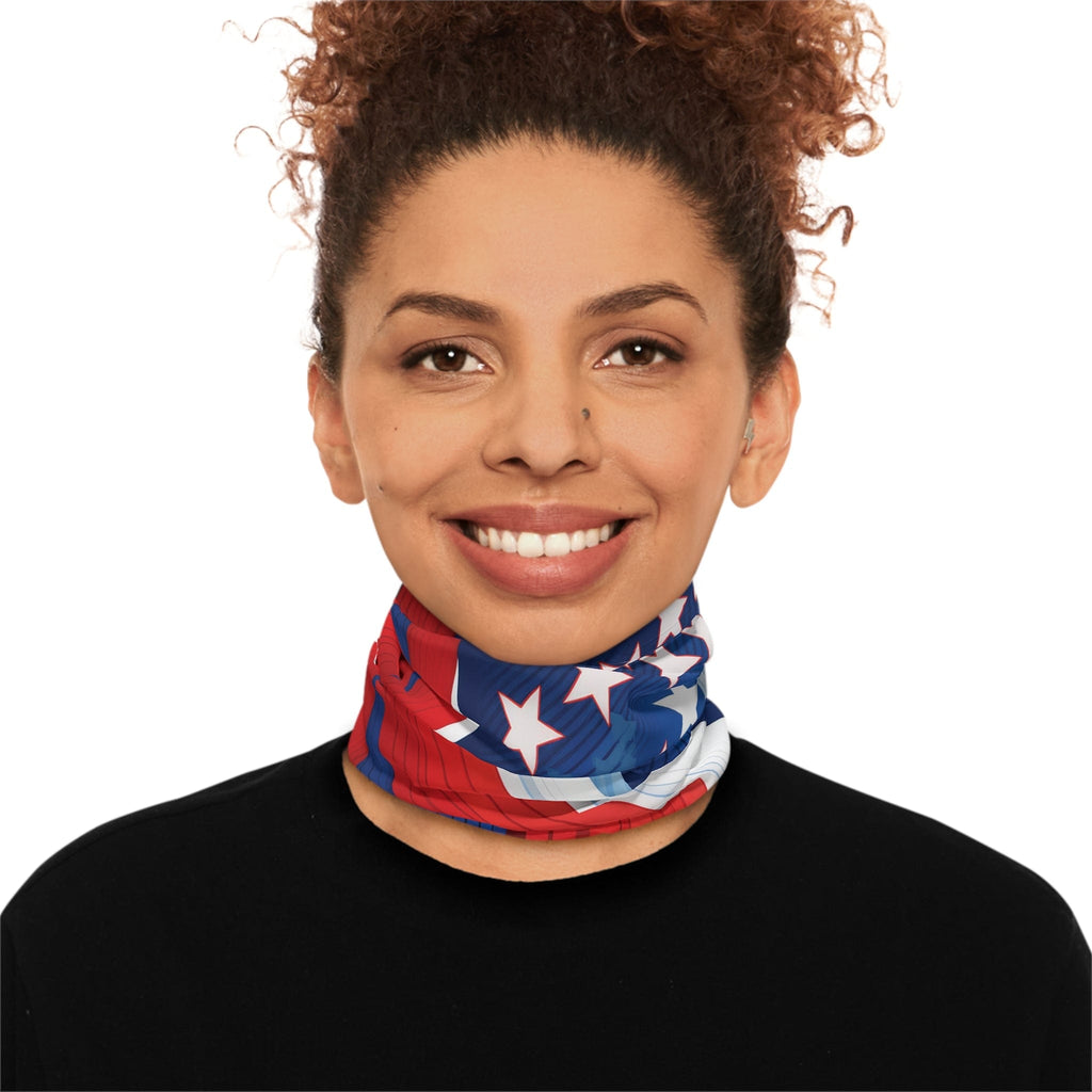 Bold & Brave – Stars & Stripes-Inspired Neck Gaiter With Drawstring 17.5