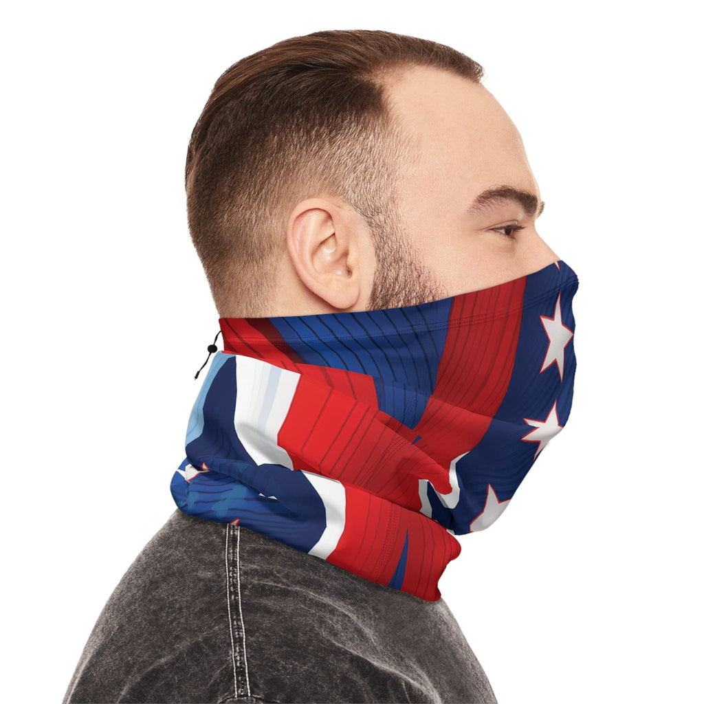 Bold & Brave – Stars & Stripes-Inspired Neck Gaiter With Drawstring 17.5