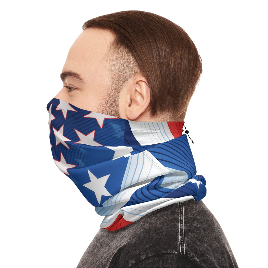 Bold & Brave – Stars & Stripes-Inspired Neck Gaiter With Drawstring 17.5