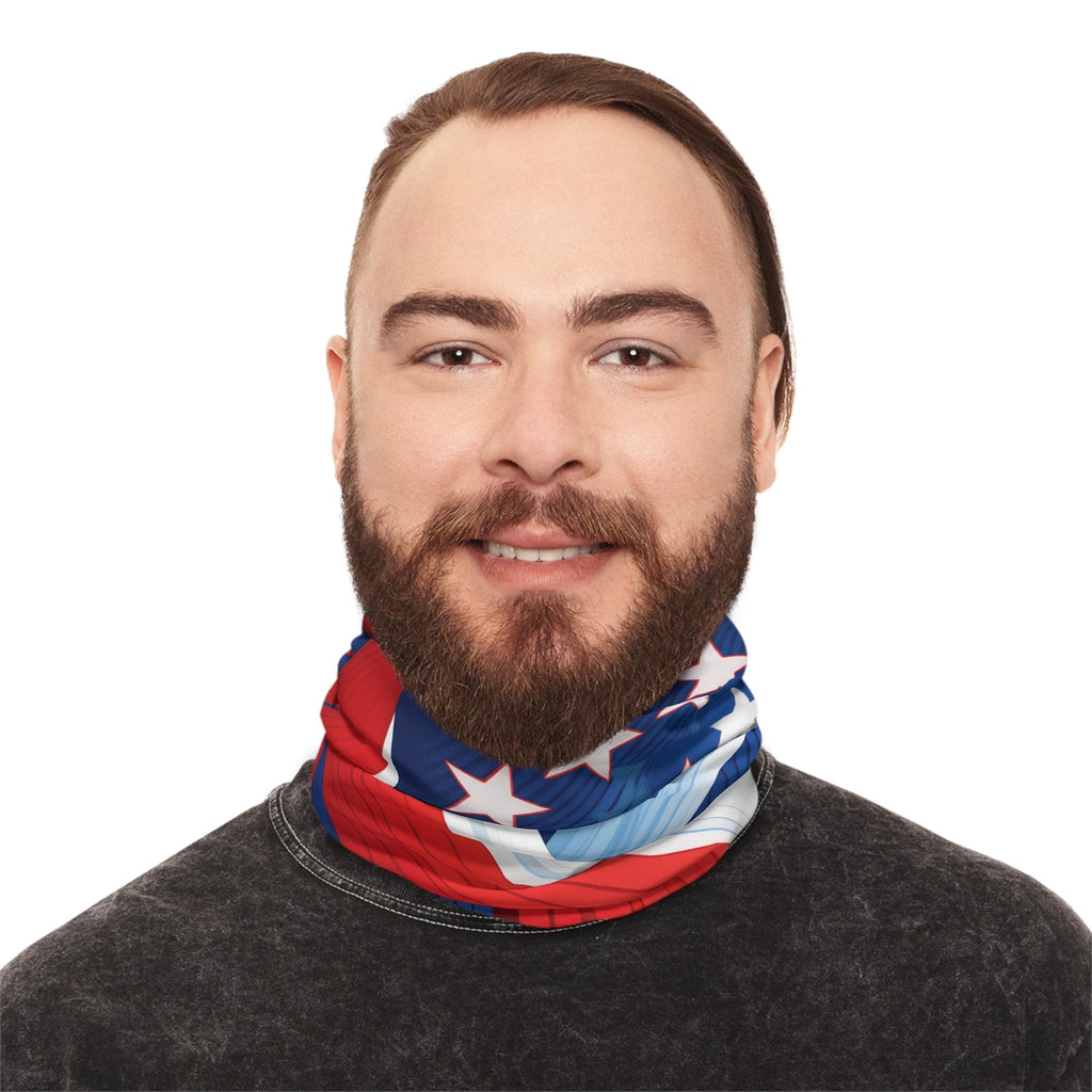 Bold & Brave – Stars & Stripes-Inspired Neck Gaiter With Drawstring 17.5