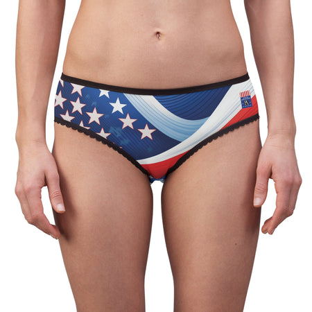 Bold & Brave – Women’s Stars & Stripes-Inspired Briefs XS / Black stitching All Over Prints