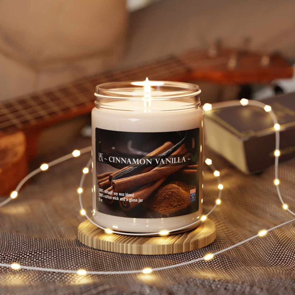 Cinnamon Vanilla Scented Soy Candle, 9oz Cinnamon Vanilla / 9oz Home Decor