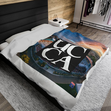 Cozy Up in Collegiate Style - UCCA Print Plush Blanket 60" × 80" All Over Prints