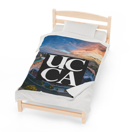 Cozy Up in Collegiate Style - UCCA Print Plush Blanket All Over Prints