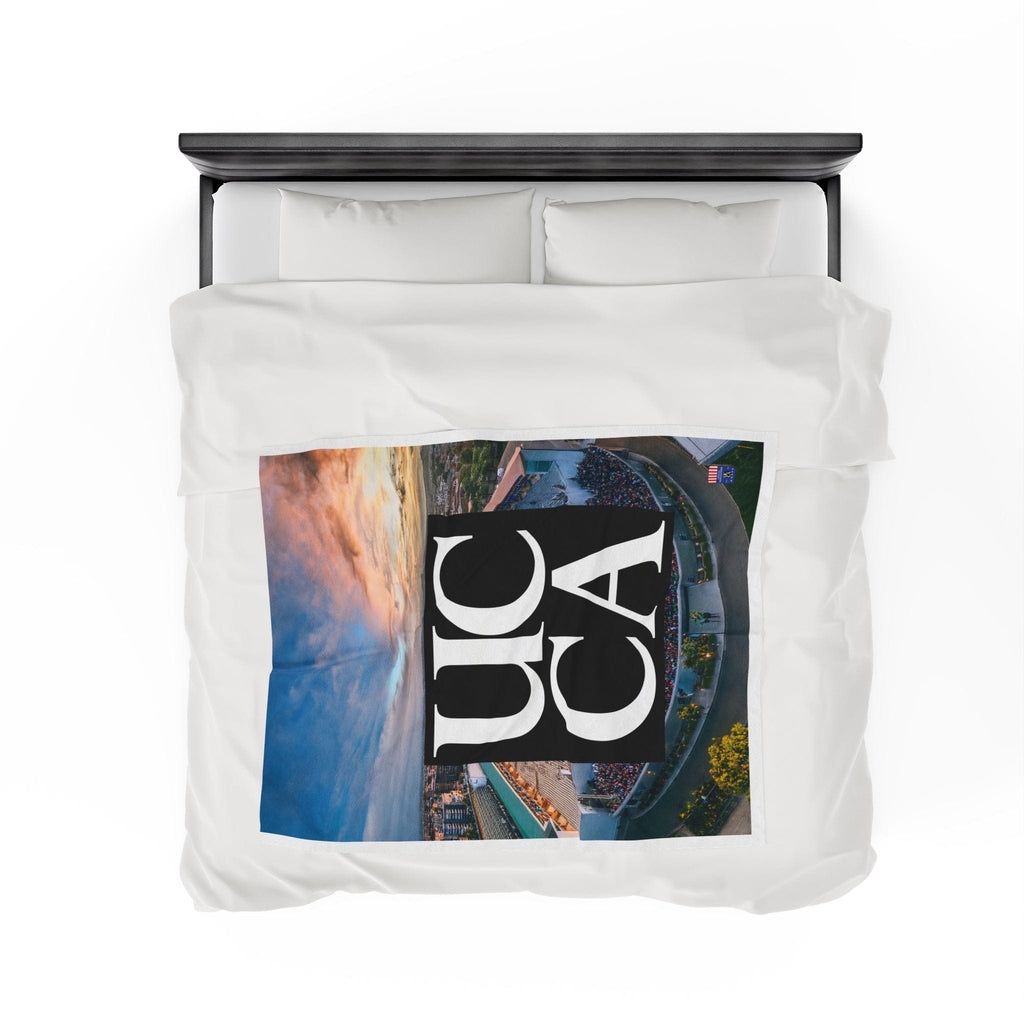 Cozy Up in Collegiate Style - UCCA Print Plush Blanket All Over Prints