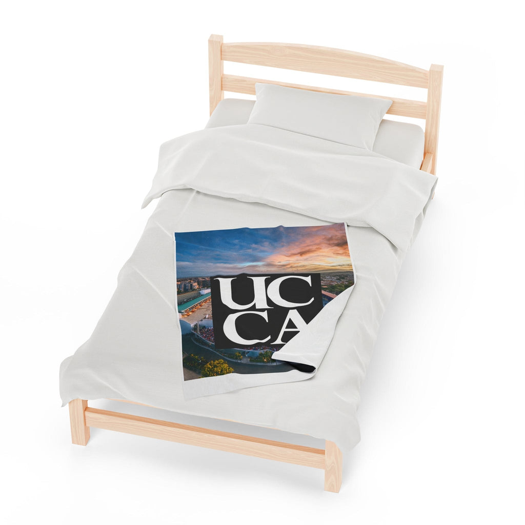 Cozy Up in Collegiate Style - UCCA Print Plush Blanket All Over Prints