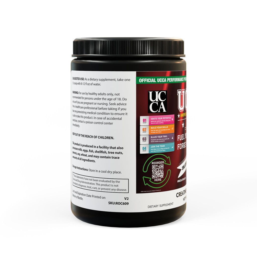 Creatine Monohydrate Supplement (300g, 10.58oz) Black jar + lid / NET WT 10.58 OZ (300g) / Unflavored Food Supplements