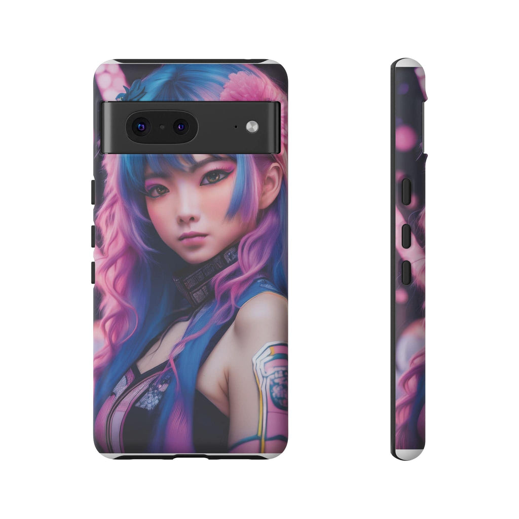 Cyber Aesthetic Phone Case: Futuristic Beauty in Bloom - Tough Case Google Pixel 7 / Matte Phone Case