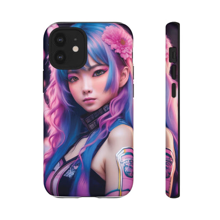 Cyber Aesthetic Phone Case: Futuristic Beauty in Bloom - Tough Case iPhone 12 Mini / Matte Phone Case