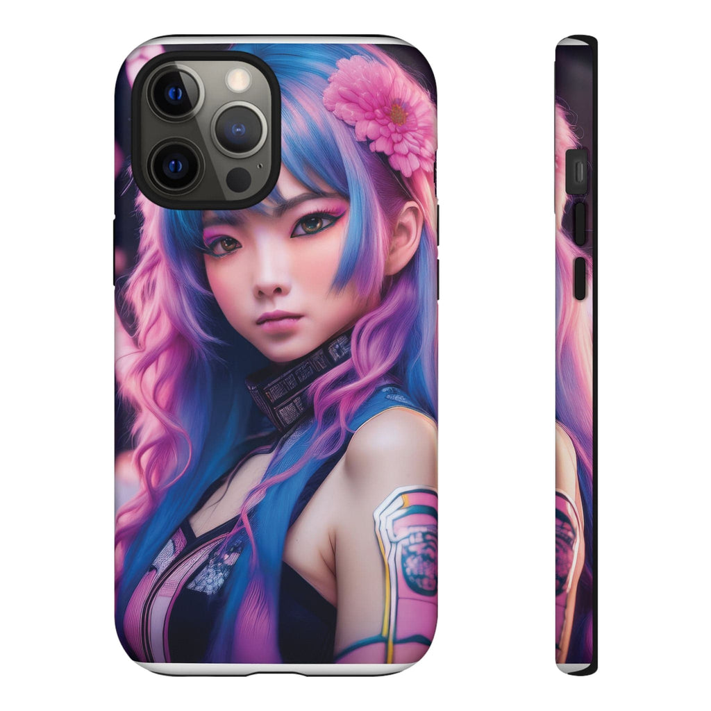 Cyber Aesthetic Phone Case: Futuristic Beauty in Bloom - Tough Case iPhone 12 Pro Max / Matte Phone Case