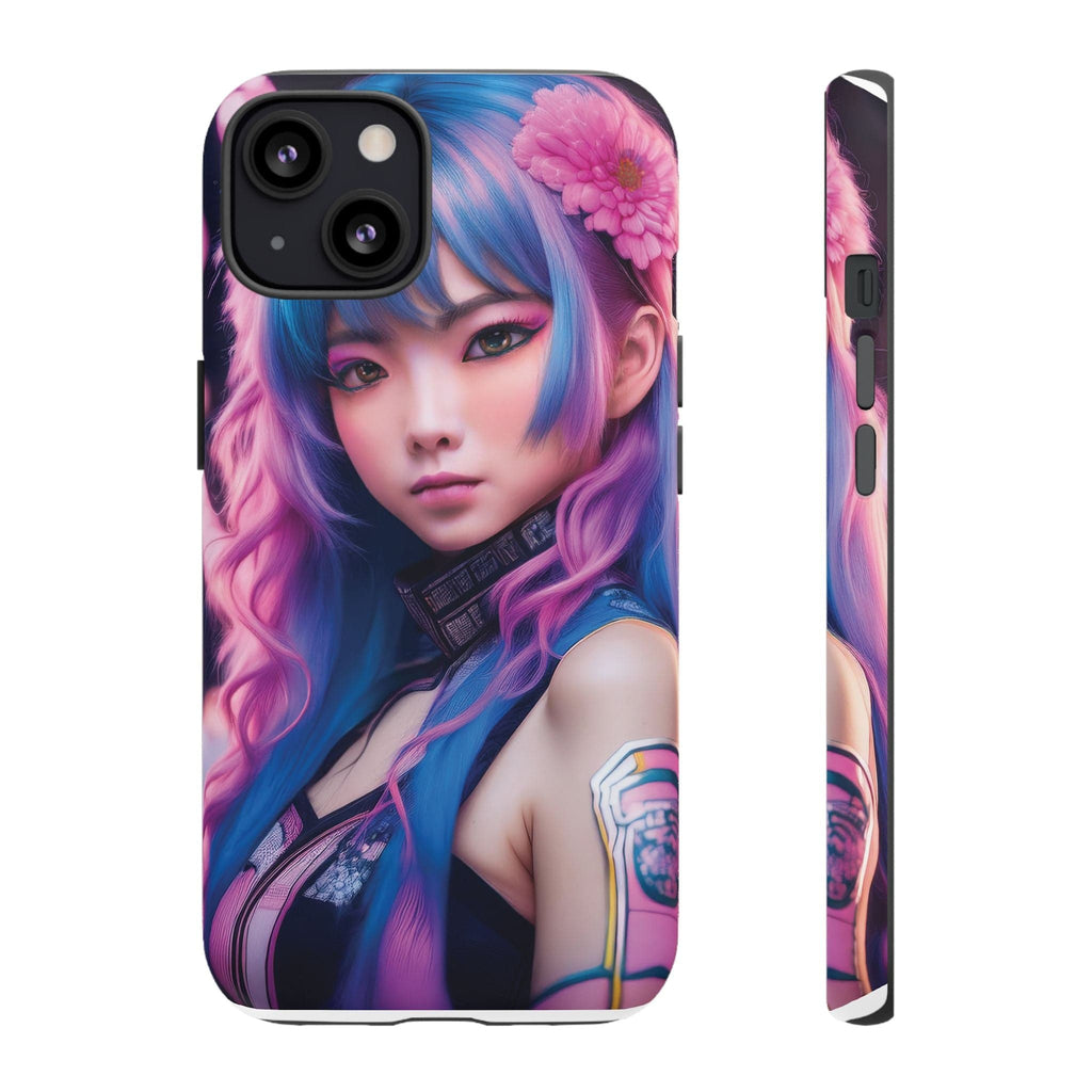 Cyber Aesthetic Phone Case: Futuristic Beauty in Bloom - Tough Case iPhone 13 / Matte Phone Case