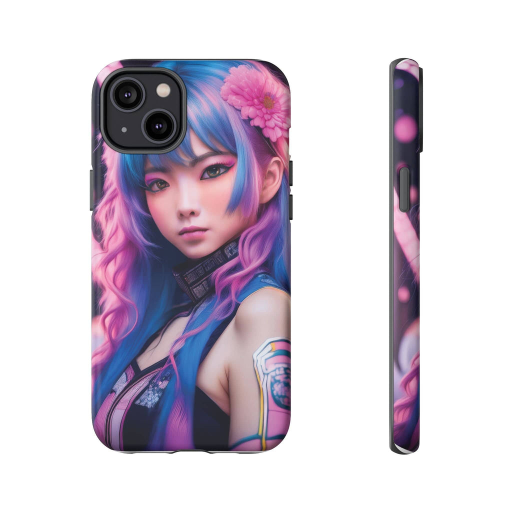 Cyber Aesthetic Phone Case: Futuristic Beauty in Bloom - Tough Case iPhone 14 Plus / Matte Phone Case