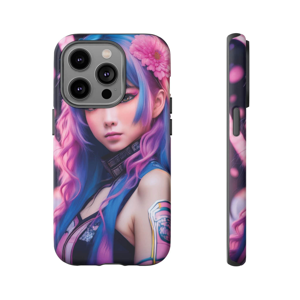 Cyber Aesthetic Phone Case: Futuristic Beauty in Bloom - Tough Case iPhone 14 Pro / Matte Phone Case