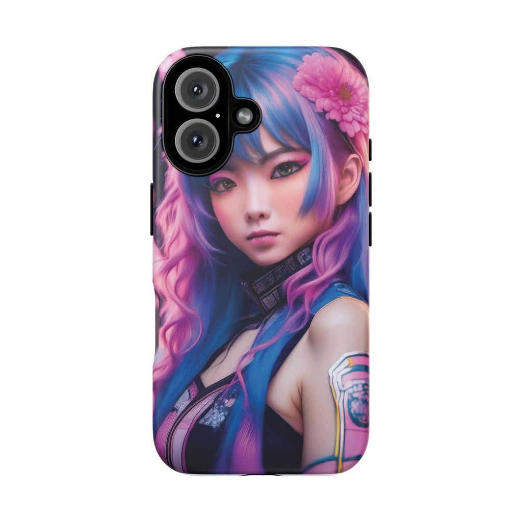 Cyber Aesthetic Phone Case: Futuristic Beauty in Bloom - Tough Case iPhone 16 / Matte Phone Case