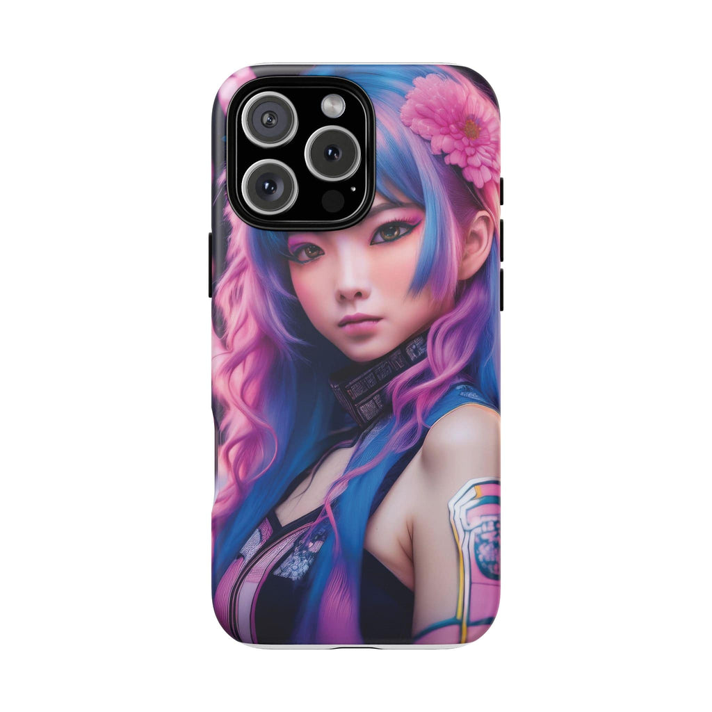 Cyber Aesthetic Phone Case: Futuristic Beauty in Bloom - Tough Case iPhone 16 Pro Max / Matte Phone Case