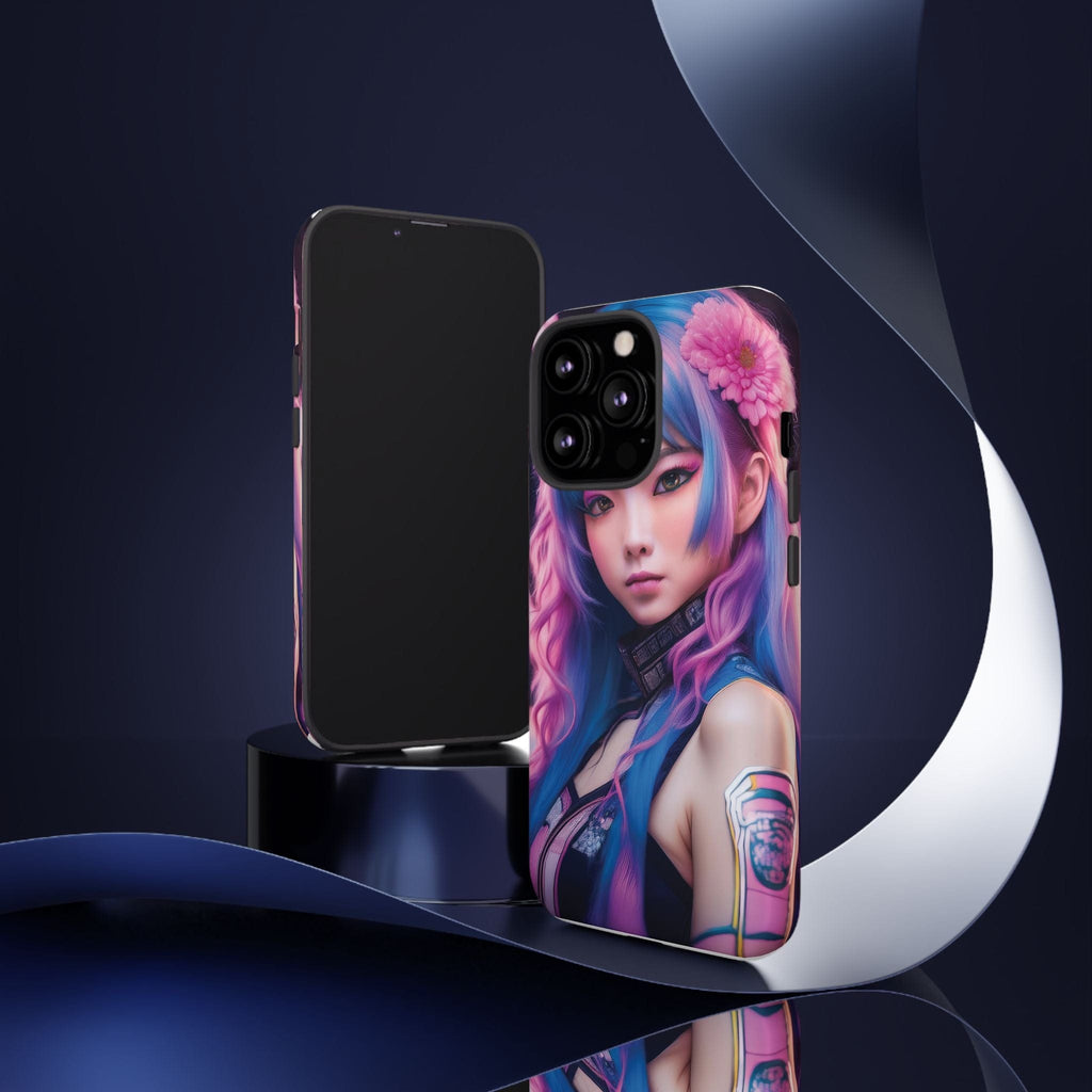 Cyber Aesthetic Phone Case: Futuristic Beauty in Bloom - Tough Case Phone Case