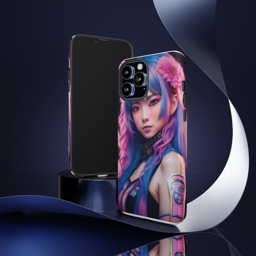 Cyber Aesthetic Phone Case: Futuristic Beauty in Bloom - Tough Case Phone Case