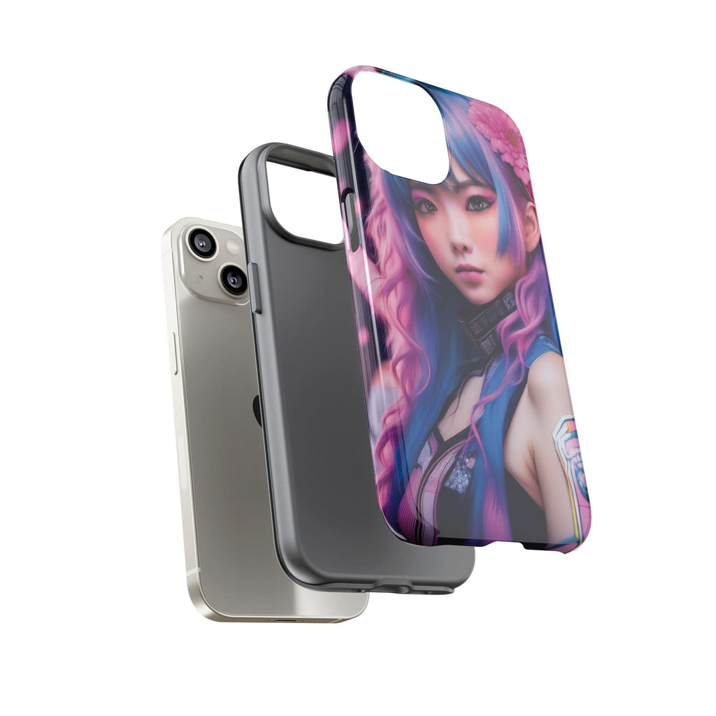 Cyber Aesthetic Phone Case: Futuristic Beauty in Bloom - Tough Case Phone Case