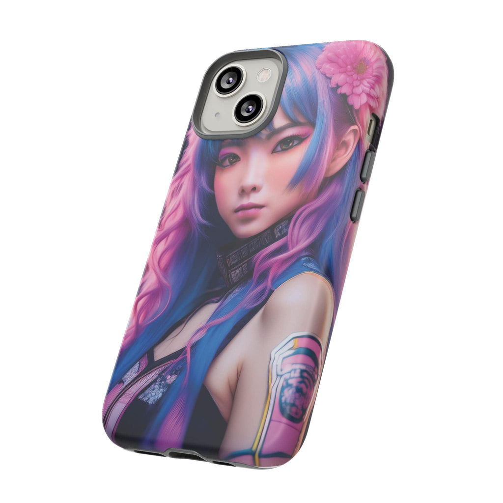 Cyber Aesthetic Phone Case: Futuristic Beauty in Bloom - Tough Case Phone Case