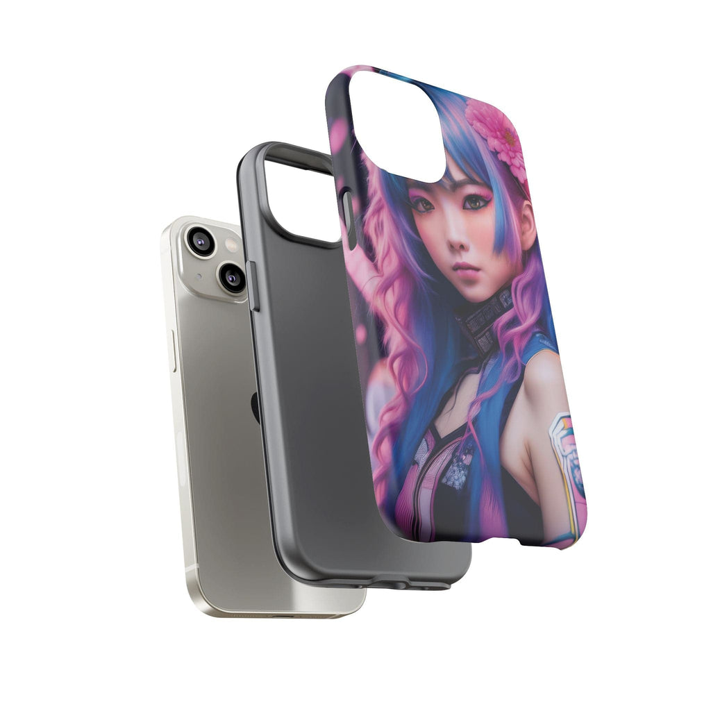 Cyber Aesthetic Phone Case: Futuristic Beauty in Bloom - Tough Case Phone Case