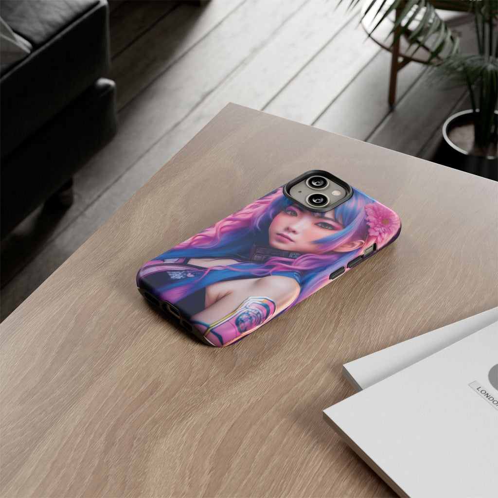 Cyber Aesthetic Phone Case: Futuristic Beauty in Bloom - Tough Case Phone Case