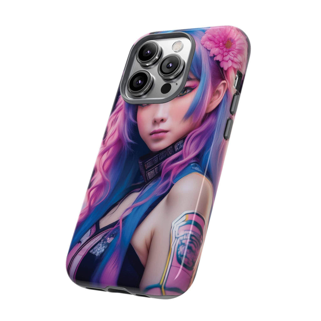 Cyber Aesthetic Phone Case: Futuristic Beauty in Bloom - Tough Case Phone Case