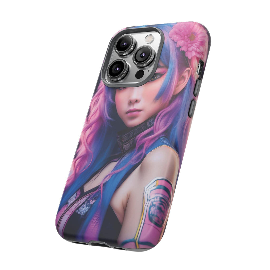 Cyber Aesthetic Phone Case: Futuristic Beauty in Bloom - Tough Case Phone Case