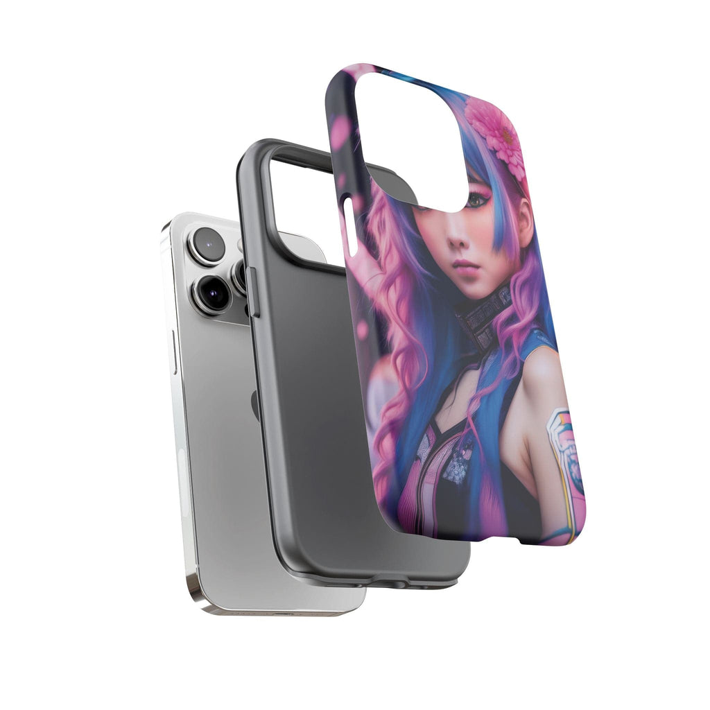 Cyber Aesthetic Phone Case: Futuristic Beauty in Bloom - Tough Case Phone Case