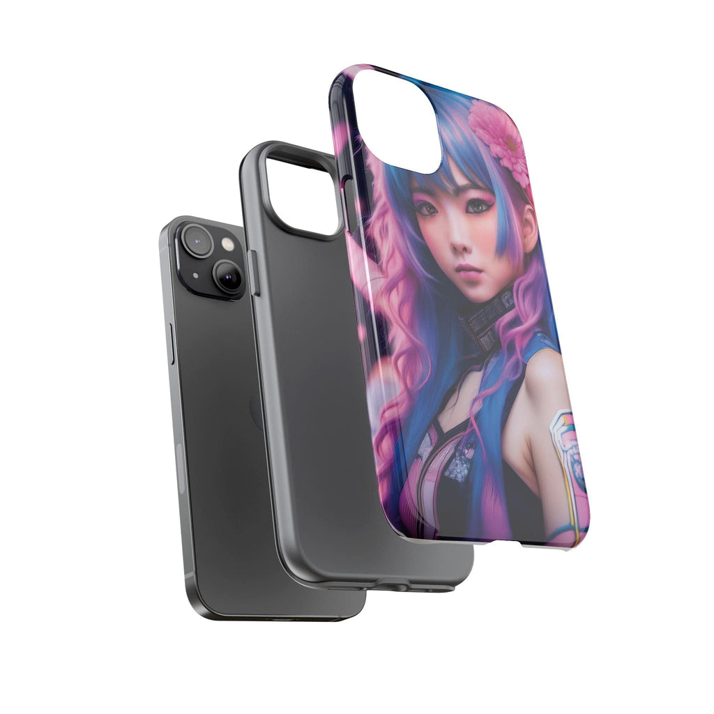 Cyber Aesthetic Phone Case: Futuristic Beauty in Bloom - Tough Case Phone Case