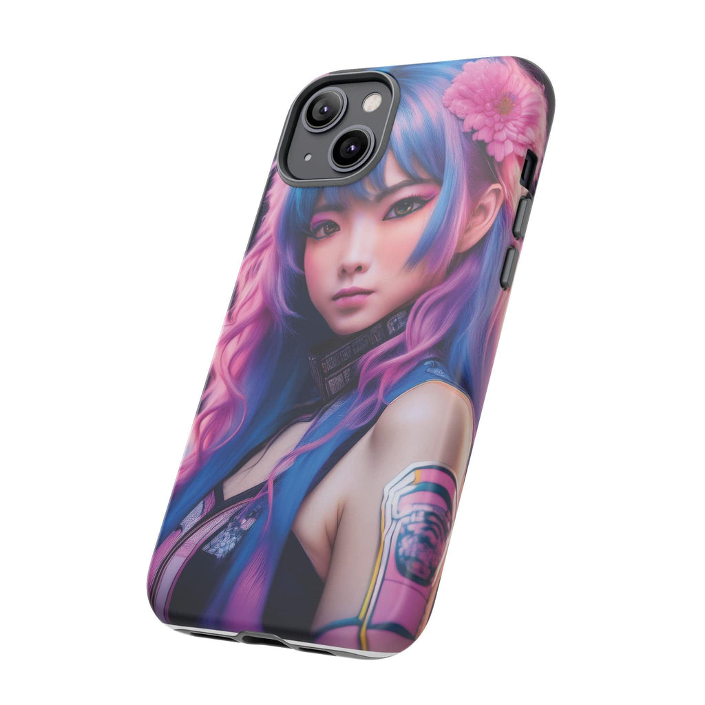 Cyber Aesthetic Phone Case: Futuristic Beauty in Bloom - Tough Case Phone Case