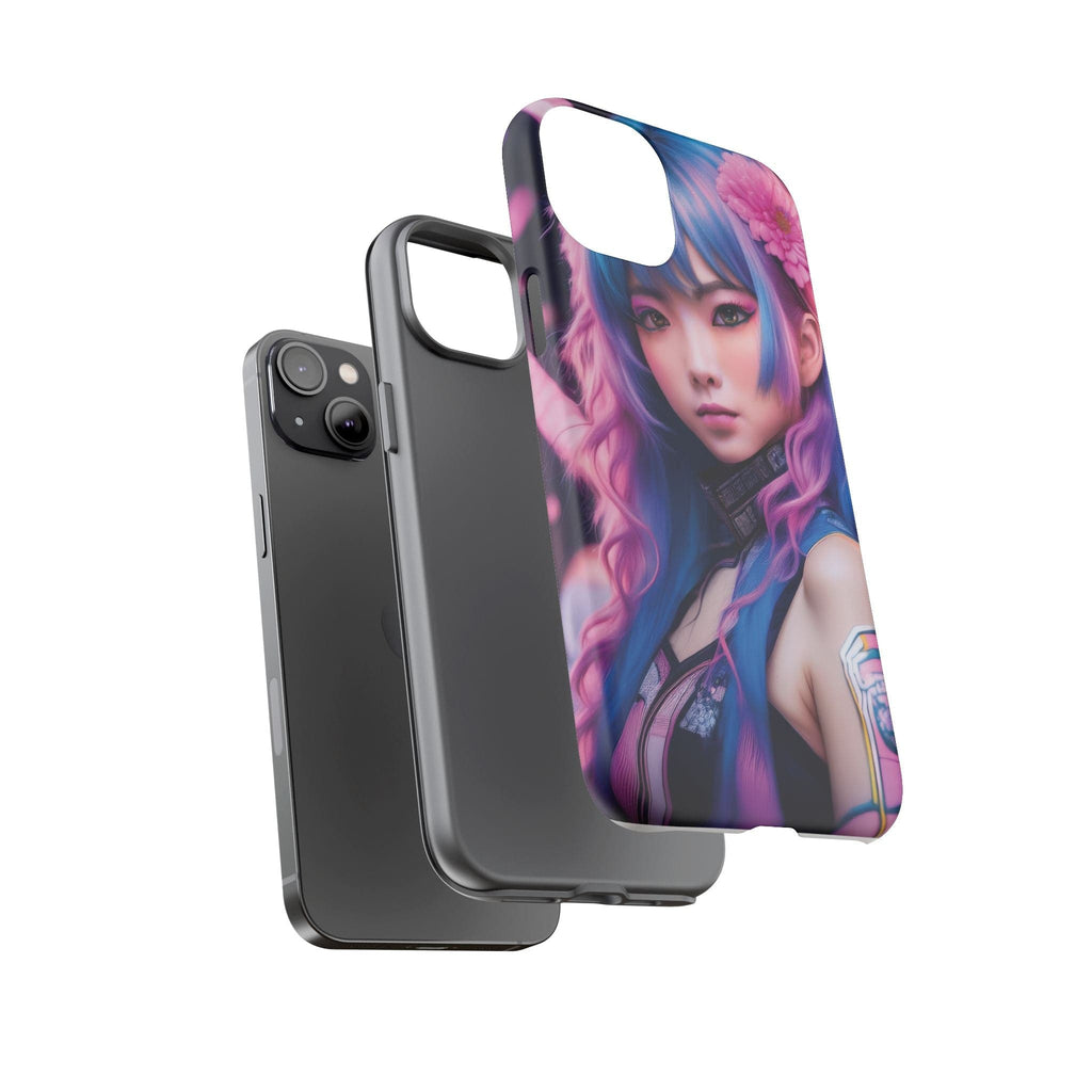 Cyber Aesthetic Phone Case: Futuristic Beauty in Bloom - Tough Case Phone Case