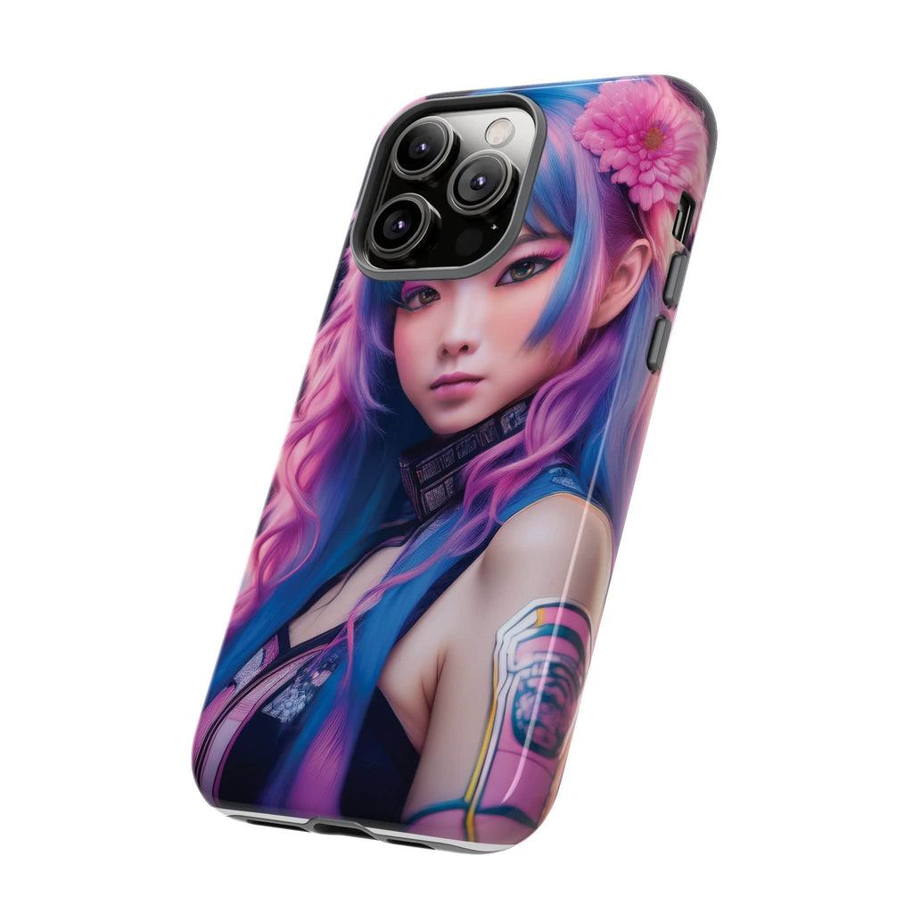 Cyber Aesthetic Phone Case: Futuristic Beauty in Bloom - Tough Case Phone Case