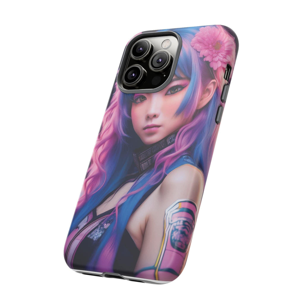 Cyber Aesthetic Phone Case: Futuristic Beauty in Bloom - Tough Case Phone Case