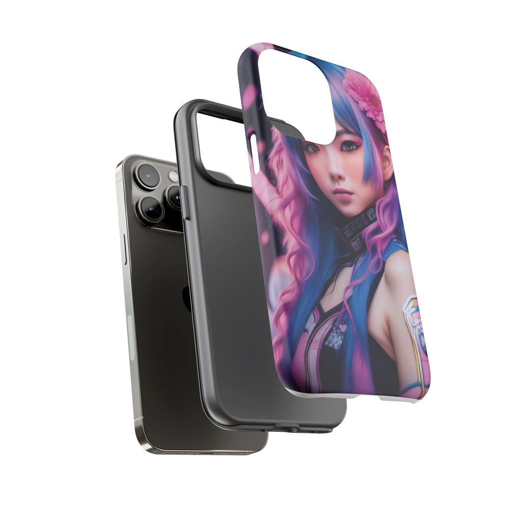 Cyber Aesthetic Phone Case: Futuristic Beauty in Bloom - Tough Case Phone Case