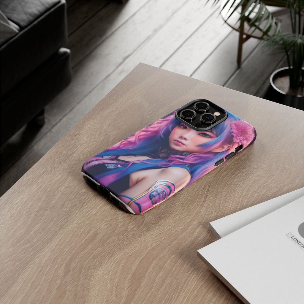 Cyber Aesthetic Phone Case: Futuristic Beauty in Bloom - Tough Case Phone Case