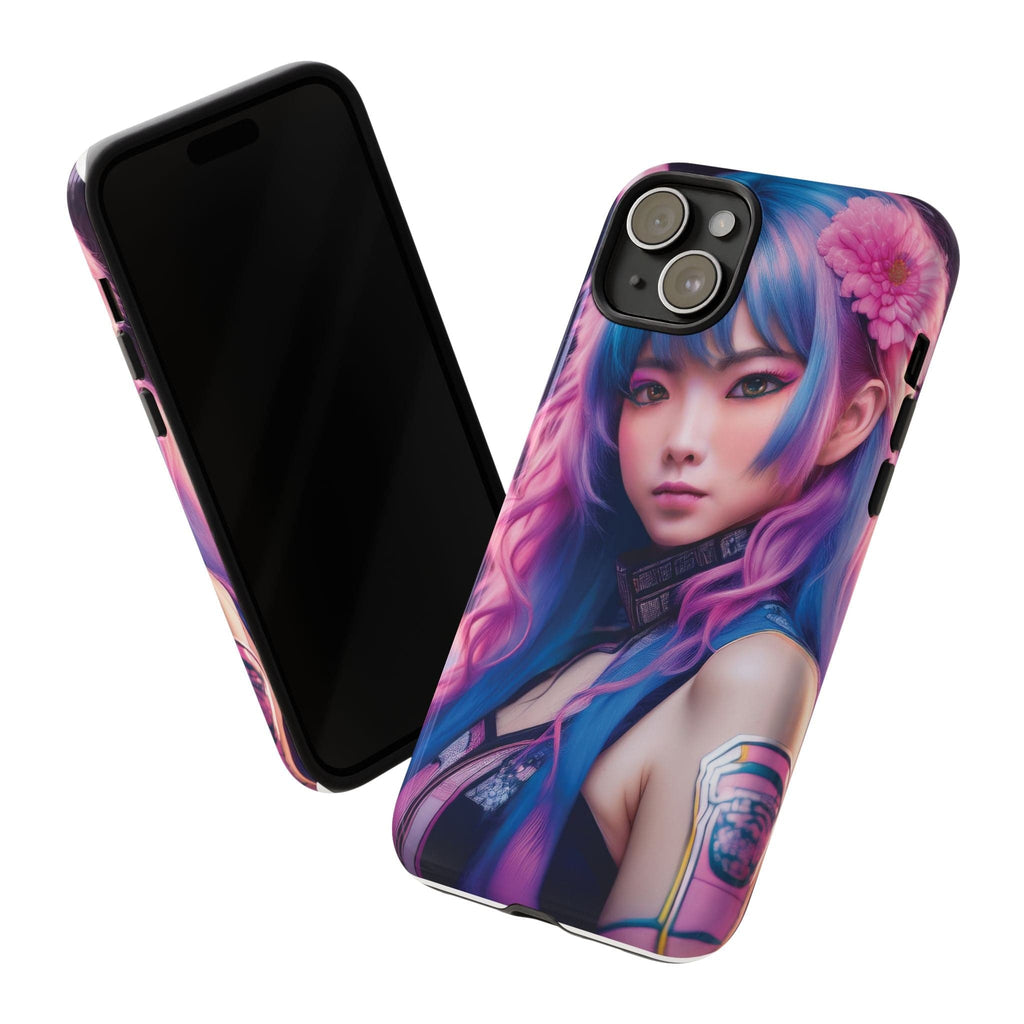 Cyber Aesthetic Phone Case: Futuristic Beauty in Bloom - Tough Case Phone Case