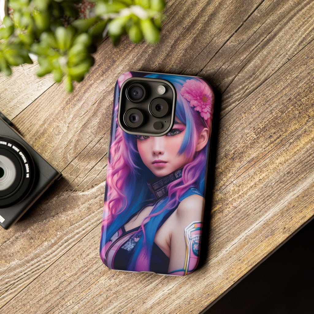 Cyber Aesthetic Phone Case: Futuristic Beauty in Bloom - Tough Case Phone Case