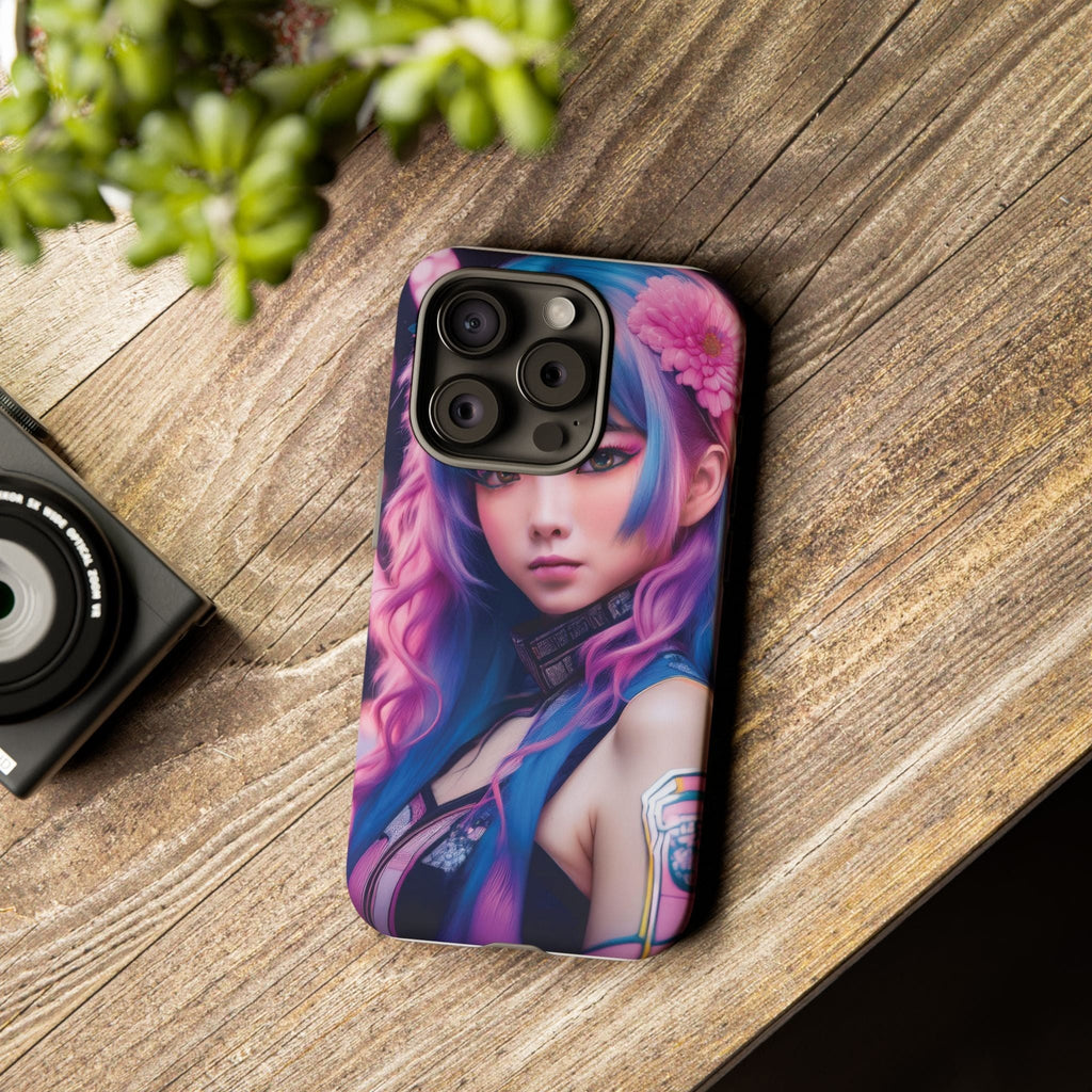 Cyber Aesthetic Phone Case: Futuristic Beauty in Bloom - Tough Case Phone Case